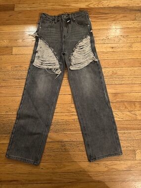 Fashion Nova Gray Ripped Kids' Jeans